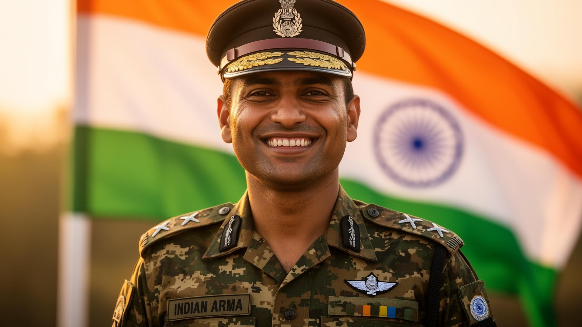 Indian Army officer proudly serving the nation